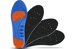 LIHAO 2 Pares de Plantillas Zapatos Unisex Plantillas Gel Deportivas(Azul y Naranja)(EU38-42)