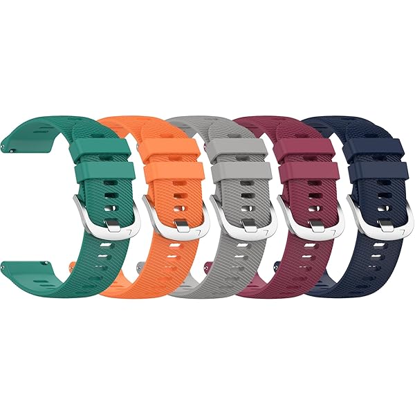 Bracelet En Silicone Respirant 20mm Pour Garmin Forerunner 165, 158, 570, Vivoactive 5 - Lot De 1 - 11 Couleurs Au Choix - 6