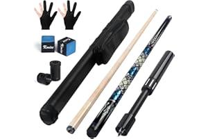 Kmise Professioneller Pool-Queue-Stick – 19 20 21 oz Queue-Sticks aus kanadischem Ahorn, Schaft mit geringer Durchbiegung und teleskopischer Verlängerung aus Kohlefaser, Pool-Sticks für Erwachsene