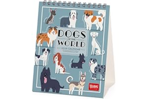 Legami Kalendarz biurkowy na rok 2026, kalendarz biurkowy, 12 miesięcy i planer roczny w języku angielskim, znaki zodiaku, święta międzynarodowe, 12 x 14,5 cm