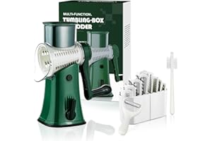 AdrreyuFny Rallador de Verduras, Rallador de Queso Mandolina Verduras con 5 Cuchillas de Tambor Ralladores de Cocina Multifuncional Cortador de Verduras Manual para Corta Verduras, Fruta - Verde