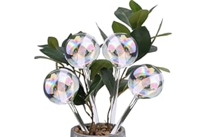 BTSAE Plant Watering Globes, Glass Plant Watering Devices, Self Watering Plant Spikes, Rainbow Ball/Pineapple Automatic Plant Waterer, Automatic Watering for 2 Weeks, Self Watering System (Rainbow Ball × 4)