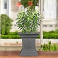 Go Hooked 16 Inch Tulsi Pot Traditional Decorative Planter Perfect for Home and Pooja Decor, Balcony, and Garden | Durable Weather-Resistant Grey