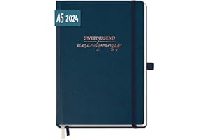 ‎HÄFFT Chäff Wochen-Notiz-Kalender 2024 A5 [Nachtblau] Wochenplaner, Notiz-Timer, Terminplaner, Wochenkalender, Organizer, Terminkalender mit Einstecktasche | nachhaltig & klimaneutral