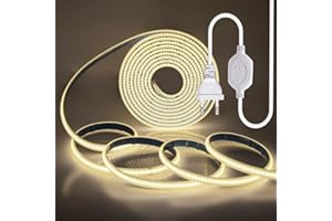 HEGEHE Striscia LED COB 220V, 288 LED/m Lampada LED FCOB super luminosa ad alta densità, Flessibile impermeabile IP65, Illuminazione per interni ed esterni [4 m, Luce bianca naturale 4000 K]