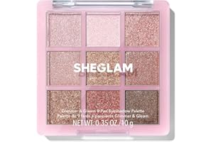 SHEGLAM Eyeshadow Palette 9-Color Ultra-pigmented Shimmer & Matte Shades, Vegan & Cruelty-free-Glimmer & Gleams