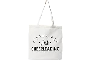 Otshirt Tote bag coton recyclé j'peux pas j'ai cheerleading 2 | Imprimé en France, cadeau humour anniversaire original rigolo humoristique