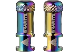 Capuchons de Valve Granite Juicy Nipple avec Fonction de Retrait du Noyau de Valve, Capuchons de Protection de Pneu de Vélo Faciles à Utiliser (Nappe de pétrole)