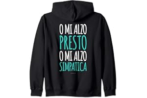 LUMOMIX Mi Alzo Simpatica Felpe Donna Con Zip E Cappuccio Divertenti Felpa con Cappuccio