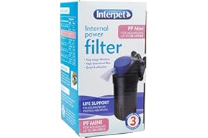 Interpet Internal Aquarium Fish Tank Mini Power Filter, Cleans Water, for Coldwater & Tropical Aquariums Up to 40 Litre