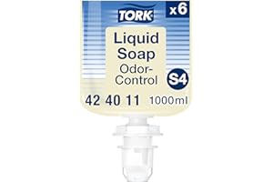 Tork Savon liquide Anti-odeurs S4, testé sous contrôle dermatologique, 6 x 1000 ml, 424011