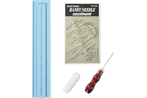 UPTTHOW Signature Stanzwerkzeuge für Buchbinderbedarf mit Ahle und Wiege für Anfänger, Kunststoff, einfache Scrapbooking-Kits für Bastelarbeiten, Notizbuch, Tagebücher, Planer, Blau