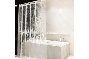 ‎OTRAKI OTraki Duschvorhang 180 x 200cm Eva Wasserwürfel Duschvorhänge Badvorhänge Fenster 3D Wasserdicht Anti Schimmel Umweltfreundlich Waschbar Shower Curtains Halbtransparent Klar für Badezimmer EINWEG