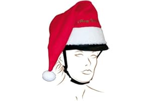 EKKIA Couvre casque Noël - rouge, bordure blanc - Taille unique