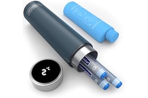 ‎DISONCARE DISONCARE 60H Smart Insulin Pen Kühltasche Touch-Display Temperaturanzeige 2-8 Grad Kühler Tragbaren Medikamente Kühlbox Reise TSA | Diabetiker Tasche mit 2 Kühlakkus(Navy Blau)