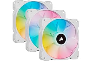 Corsair iCUE SP120 RGB ELITE Performance 120mm-PWM-Lüfter 3er-Pack mit iCUE Lighting Node CORE (CORSAIR AirGuide-Technologie, acht ansteuerbare RGB-LEDs, leise 18 dBA, bis zu 1.500 U/min) Weiß