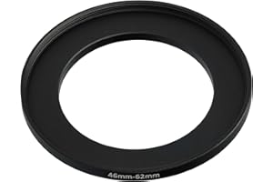 vhbw Step-Up-Ring Adapter von 46 mm auf 62 mm für Kamera Objektiv - Filteradapter, Metall, Schwarz