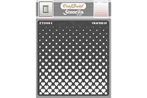 CrafTreat Geometric Heart Pattern Stencils for Painting on Wood, Wall, Tile, Canvas, Paper, Fabric and Floor - Flying Hearts Stencil - 6x6 Inches - Reusable DIY Art and Craft Stencils
