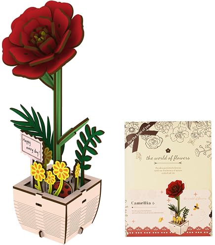 Kit De Rompecabezas 3D De Flor De Madera – Modelado Para Ensamblar, Regalo De San Valentín, Decoración Del Hogar Y Día De La Madre