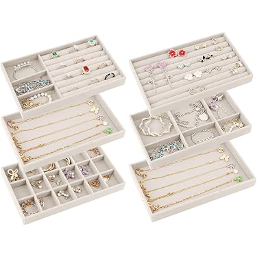 Portagioie Organizer 20 Ganci In Velluto – Scatola Con Coperchio Trasparente E Base Nera