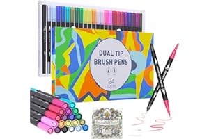 Sonlaryin Lot de 24 stylos de coloriage à double pointe pour enfants et adultes