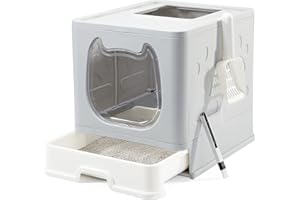 Vealind Bac à litière pour Chaton avec Couvercle, Maison de Toilette pour Chats avec bacs Amovibles Amovible pour Un Nettoyage Facile