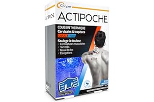 COOPER ACTIPOCHE - Coussin thermique - Thermothérapie - Contractures musculaires et douleurs articulaires - Cervicales et trapèzes - Microbilles - 1 unité
