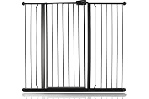 Bettacare Cancelletto per Bambini e Animali, 120.3cm - 127.9cm, Nero Opaco, Cancelletto Extra Alto 104cm in Altezza, Cancelletto per Bambini e Barriera per Animali Domestici