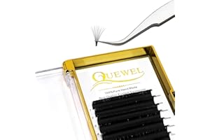 QUEWEL Extension Ciglia Easy Fan Lashes 0.10mm C Curl 8-15mm Volume Russo Extension Ciglia Lash Extensions Mega Volume Extension Ciglia Aoto Fanning (0.10-C-MIX8-15)