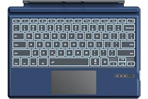 MoKo Surface Pro 7 Plus/7/6/4/3/Pro 2017 Teclado Inalámbrico Bluetooth - Wireless Keyboard QWERTY US Internacional para Microsoft Surface Pro 6/4/3 / Panel Táctil, NO Apta para Surface 3, Índigo