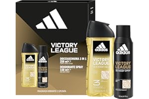 adidas, Cofanetto Regalo Victory League, Deodorante Spray per il corpo 150ml e Docciaschiuma 3 in 1 250ml
