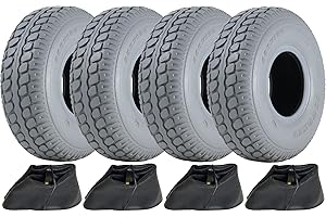 ‎PARNELLS 330x100 Grau Mobilitätshilfe Reifen und Schlauch, Pneumatische Reifen, 400-5 - Set von 4