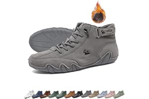 LOVEWLVNCL Bottes hautes italiennes en cuir souple faites à la main avec Velcro, chaussures Beck for hommes bottes hautes imperméables antidérapantes légères et respirantes baskets décontractées for la randonnée