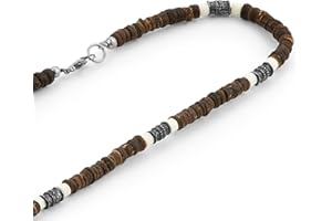 LOCAL LEAGUE Collana da Surfista da Uomo con Perline per Fidanzato Stile da Spiaggia Australia Vacanze Festival Festa Discoteca 46cm/ 53cm/ 62cm/ 74cm