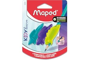 Maped - Set med 3 Kidy Learn avtagbara fingerguider - haj, kanin, kameleont