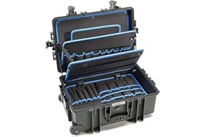 B&W INTERNATIONAL GMBH B&W JUMBO 6700 mobile tool case with tool pockets (PP case, volume 43.5 l, 53.9 x 35.9 x 22.5 cm inner) 117.19/P, tools not included, Black