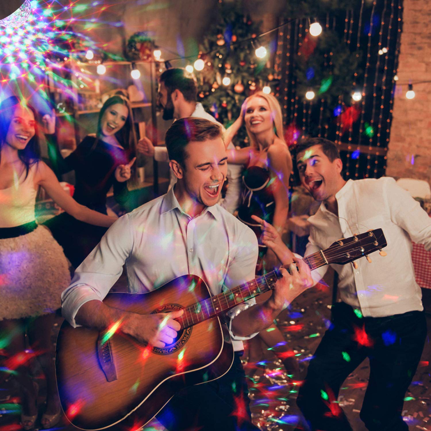 OMERIL Luci Discoteca LED, Luci Discoteca Musica Attivata con 7 RGB Colori anche come Luce Notturna d'Atmosfera con… - immagine 5