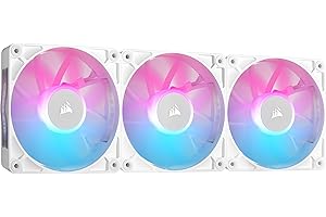 CORSAIR iCUE Link RX120 Ventiladores PWM RGB de 120 mm con iCUE Link System Hub - Rodamiento de Cúpula Magnética - Paquete Triple - Blanco