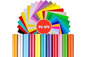WASYPLSFOI Heat Image Transfer Vinyl Paper Iron On HTV Vinyl for Cricut All Cutter Machine Colour T Shirt Fabric, 24 Colors 12x10”
