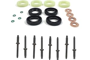 MKAREPART Kit di guarnizioni per ugelli per iniettori di carburante, guarnizione per iniettori di carburante, rondella, set di anelli e viti per iniettori (con borchie per iniettori)