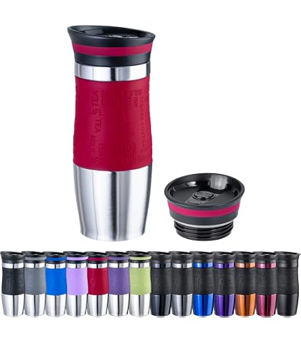 Tasse à Café Isotherme en Acier Inoxydable 400ML, Mug de Voyage Étanche avec Manchon Élastique, Thermos pour Boissons Chaudes et Froides pour Voiture Bureau