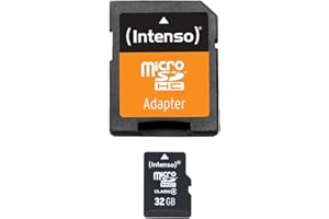 Intenso microSDHC 32GB Class 4 Speicherkarte inkl. SD-Adapter, schwarz