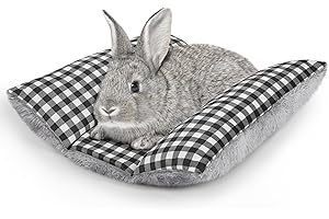 Hedgeink Kaninchenbett Verdickte Weiche Kuscheldecke Waschbares Zwei-Seiten Plüschkissen Matratze für Kleintiere wie Kaninchen, Meerschweinchen, Hamster, Chinchilla