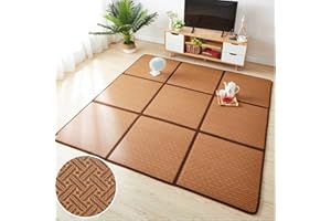 TAIFUAN Tatami Tappeto Giapponesi Pieghevole Memory Foam Antiscivolo Tatami Salotto Tappetino Schiuma,Estate Pavimento Stuoia Antiscivolo,Design a Bordo Allargato,per Soggiorno,Cucina,Giardino