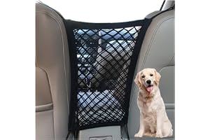 DYKESON Pet Barrier Dog Car Net Barrier with Auto Safety Mesh Organizer Baby Stretchable Storage Bag Universal for Cars, SUVs -Easy Install,Safer to Drive with Children and Pets