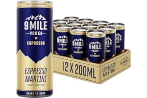 ‎9 MILE 9 MILE Vodka Espresso Martini Premix – 12 x 0,2L Dosen Einweg – 10% Vol. – Ready‑to‑Drink Cocktail mit NITRO-INFUSION, echtem Espresso & 9 MILE Vodka – cremige Schaumkrone, ideal für unterwegs