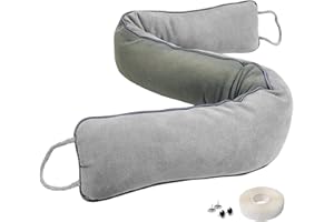 BSEICAL Boudin De Porte Isolant Froid, Bas De Porte Isolant Anti Bruit, Dessous De Porte Anti Froid, Boudin Porte Tissu D'Entrée Coussin Automatique Anti Insecte Odeur Decoratif Extra Lourde Lavable (108 cm)