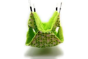 RatsLive® Nagetier Hängematte/Kleintierbett für Ratten, Hamster, Chinchillas und Eichhörnchen 35 × 35 cm (Grün/Grün)