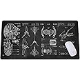 Raumschiff Weltraum-Mauspad, Sci-Fi-Steuerkonsole Display Schreibtischmatte, großes Mauspad für Schreibtisch, Gamer-Mauspad, Laptop-Pad-Matte, Spielzubehör, Spielzimmer-Dekor, SciFi-Geschenk