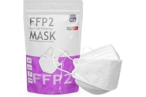 Cleanstro FFP2 Mask Pack of 25 - Hand Checked For Quality - Disposable FFP2 / KN95 Mask With 5 Layered Webbing Fibers - A Must Have High Filtration Mask For Outdoor (Packaging may Vary)
